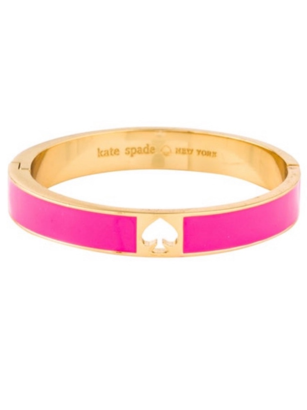 Kate ♠️ Spade✨Hole Punch✨Barbie Pink✨Wide Enamel Bracelet